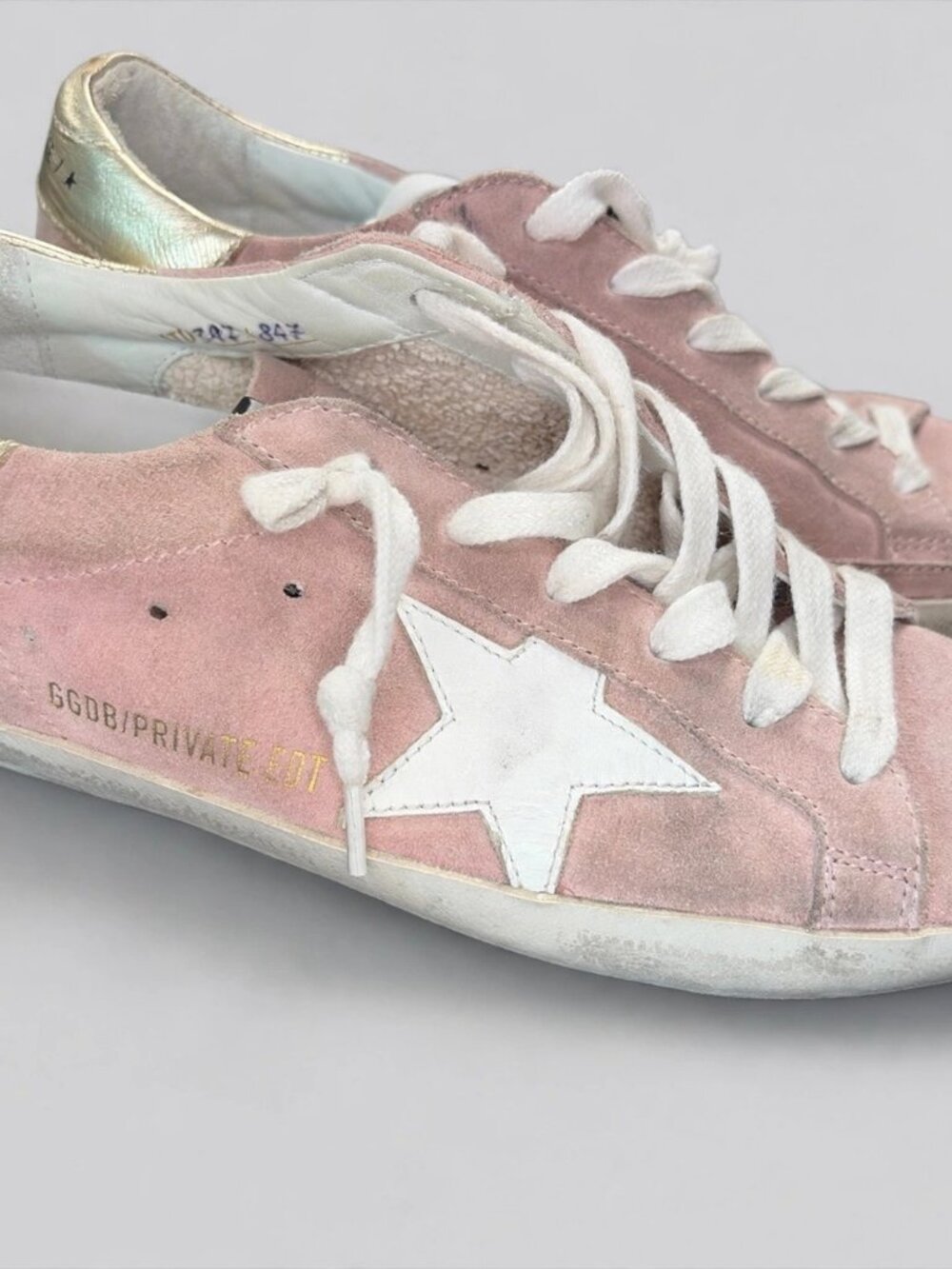 Golden Goose Superstar Pink Suede Gold Heel Sneakers – EU 36 / US 6 – Like New